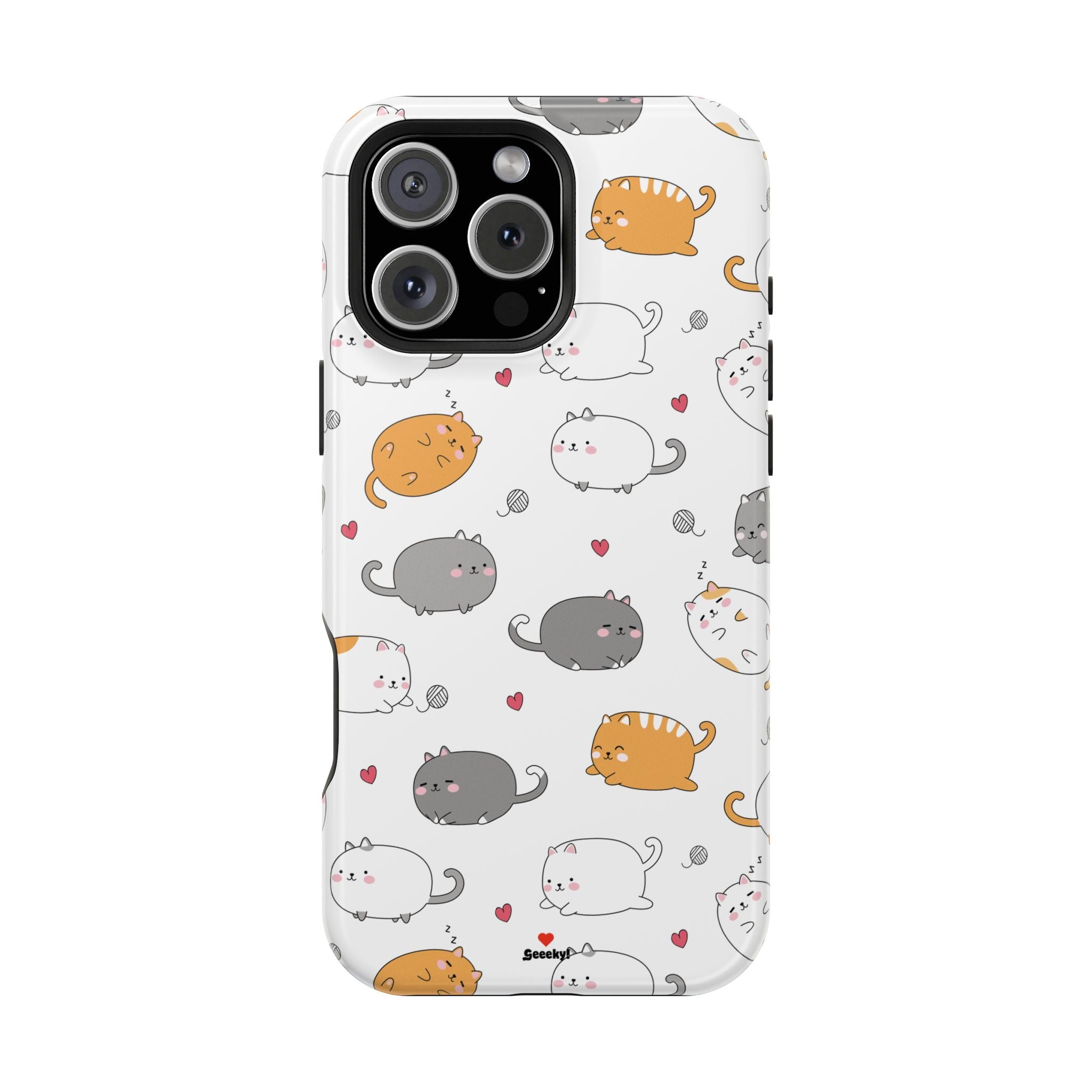 Chubby Cat Cuddle Magnetic Tough iPhone Case Geeeky! Chubby Cat Cuddle Magnetic Tough iPhone Case Geeeky!
