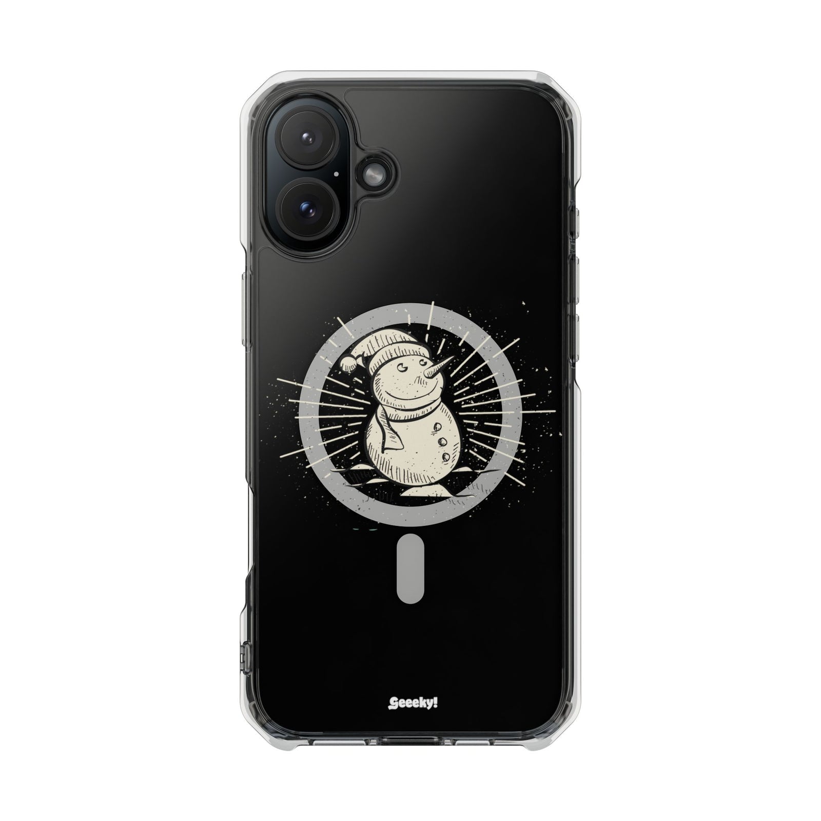 Happy Snowman - Magnetic Clear Impact iPhone Case