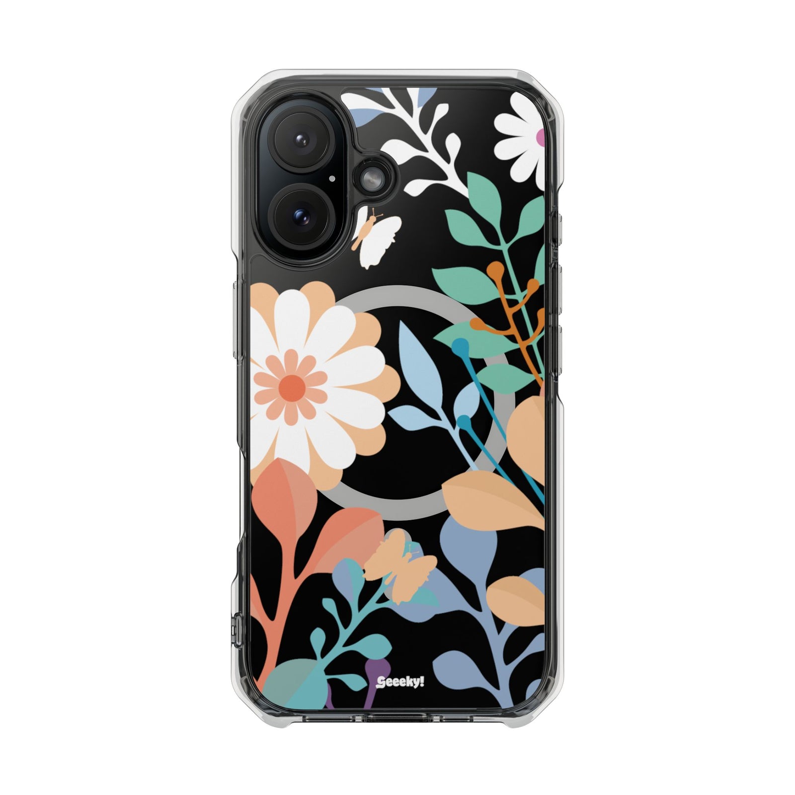 Whimsical Floral Symphony - Magnetic Clear iPhone Case