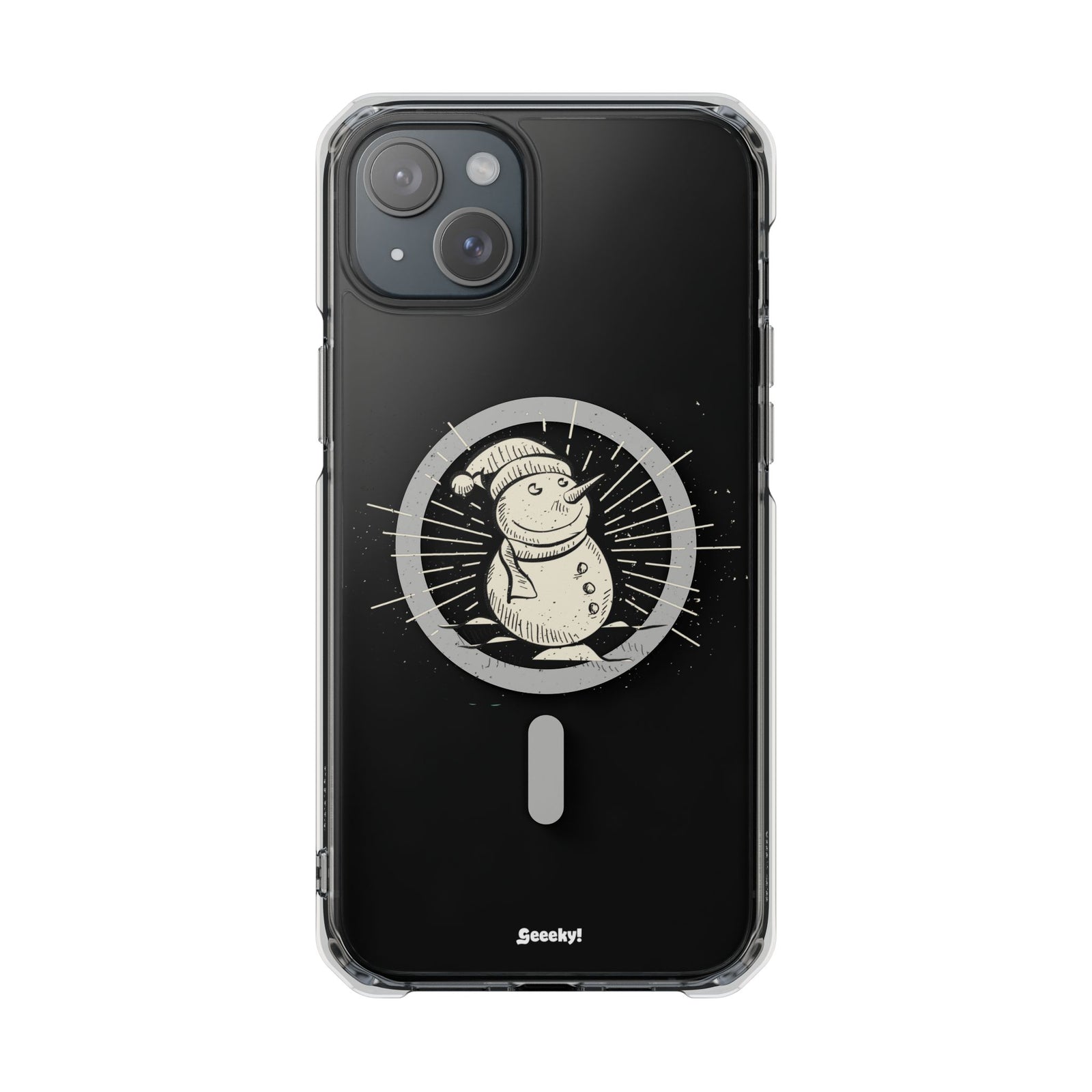 Happy Snowman - Magnetic Clear Impact iPhone Case