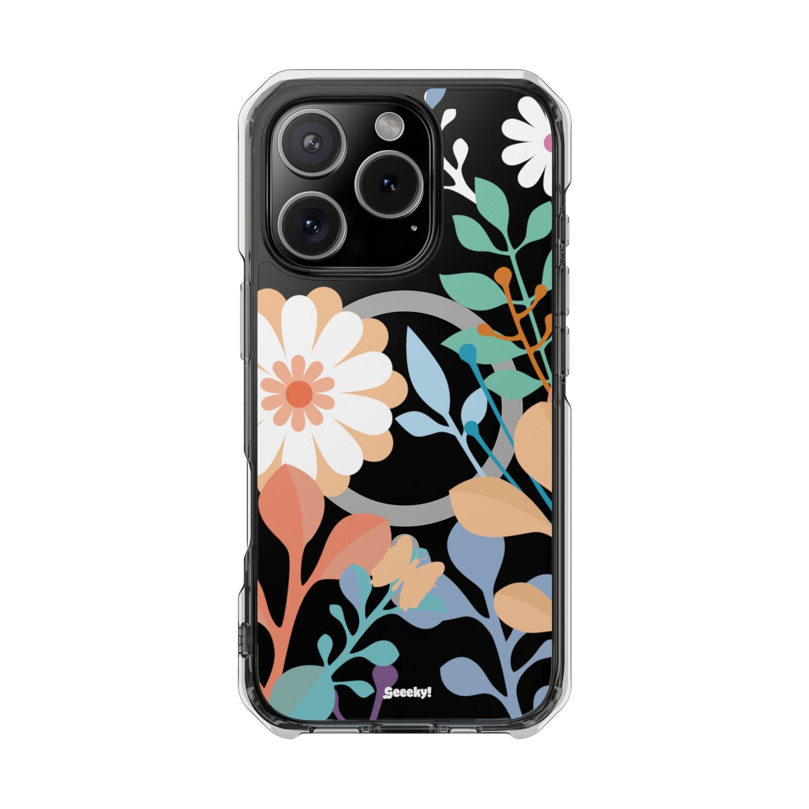 Whimsical Floral Symphony - Magnetic Clear iPhone Case