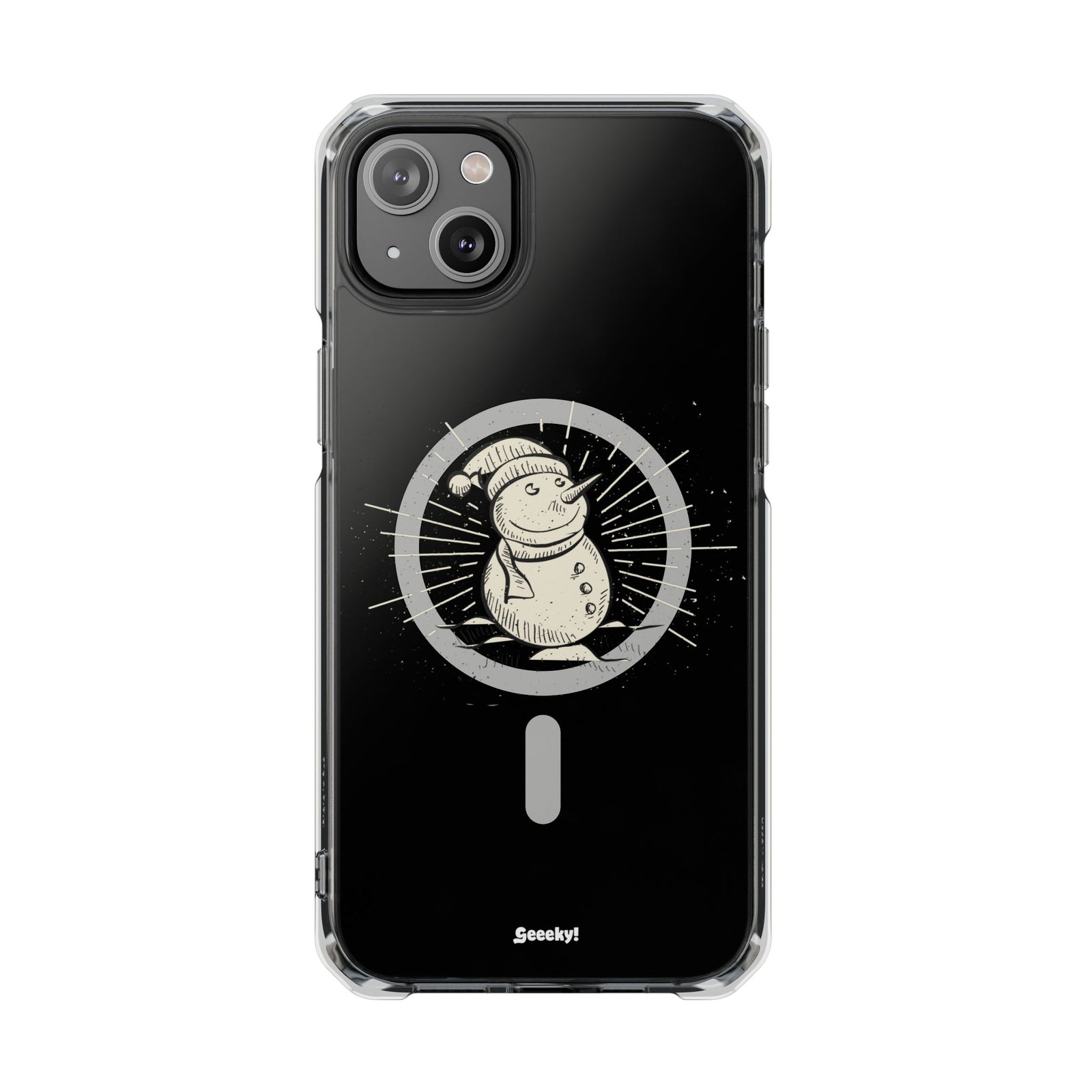 Happy Snowman - Magnetic Clear Impact iPhone Case