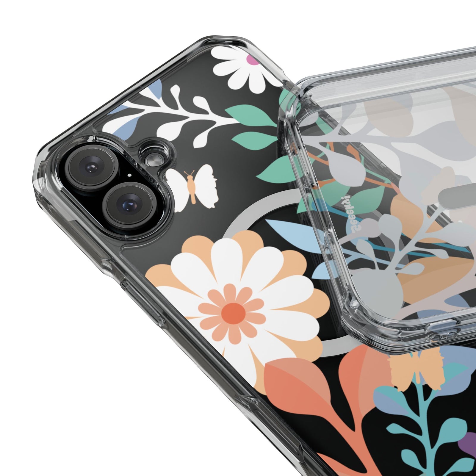 Whimsical Floral Symphony - Magnetic Clear iPhone Case