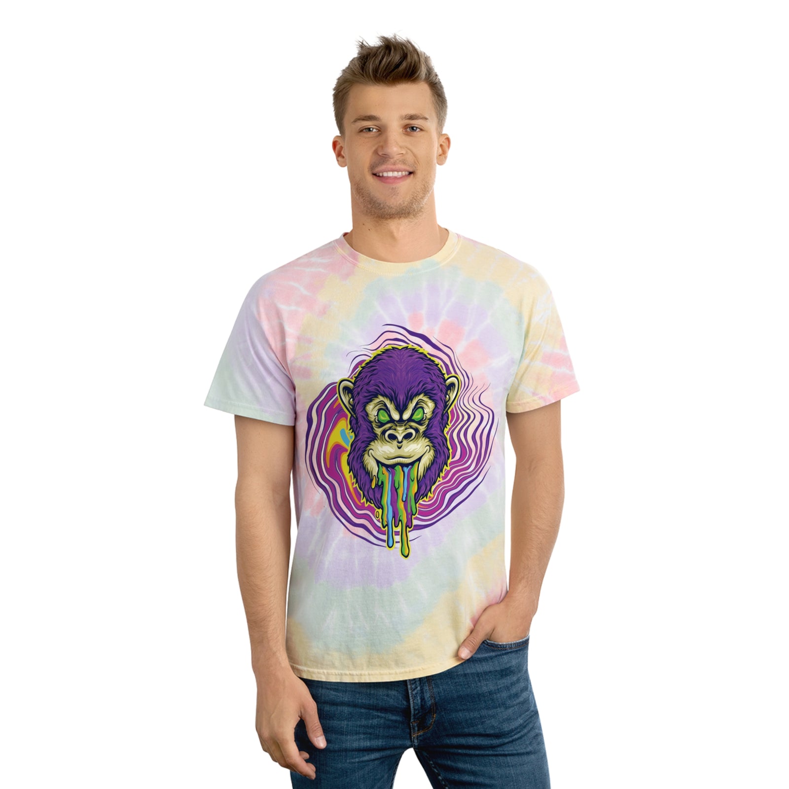 RPG Monsters: Simian Sorcerer –  Tie-Dye Tee, Spiral