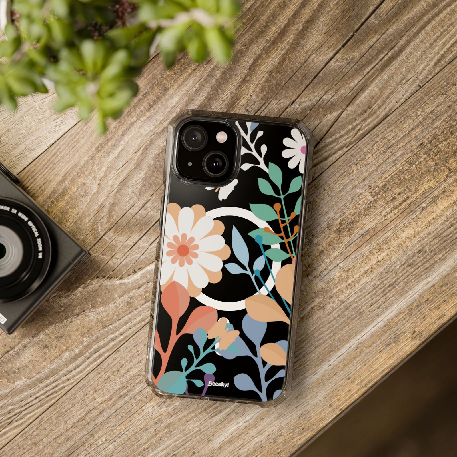 Whimsical Floral Symphony - Magnetic Clear iPhone Case