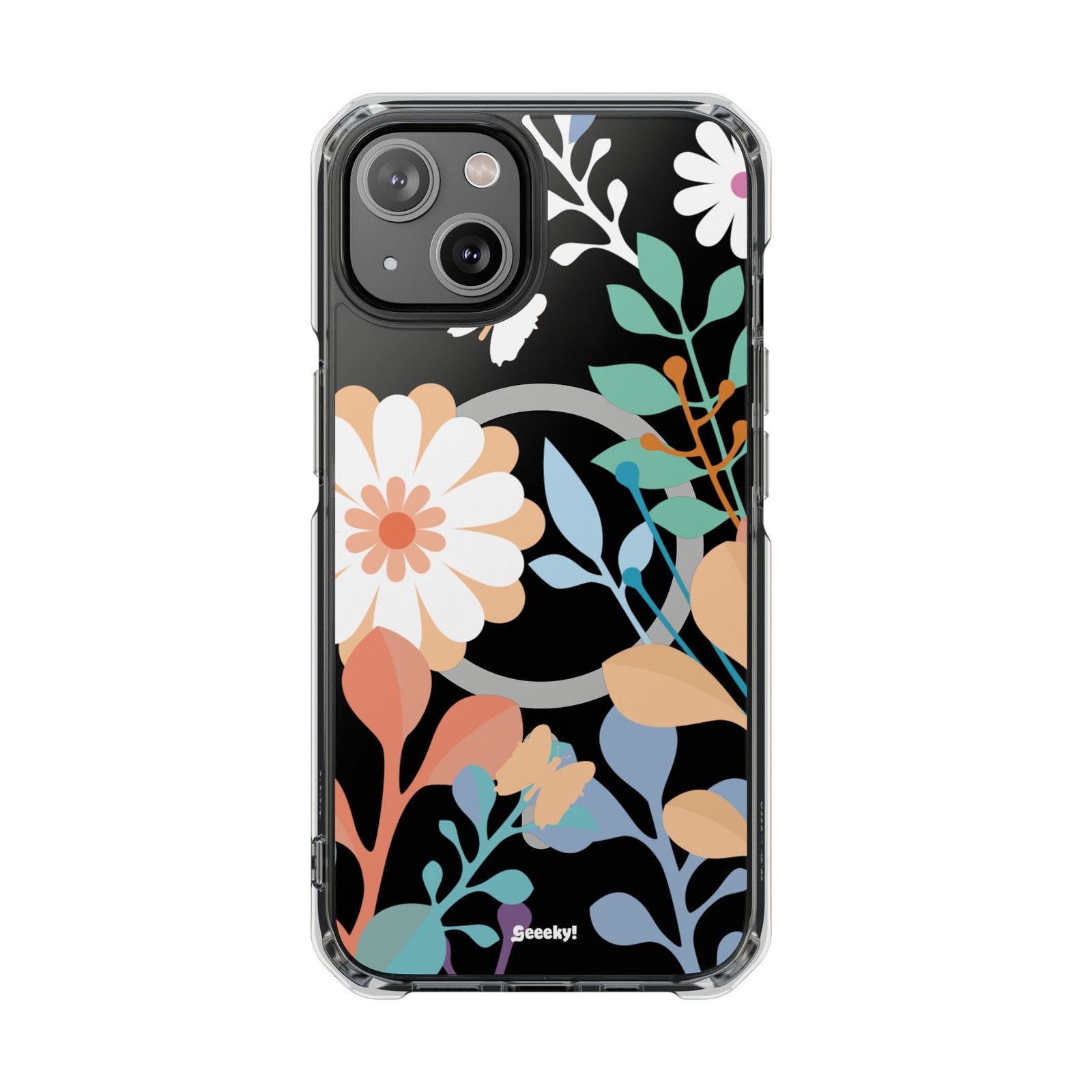 Whimsical Floral Symphony - Magnetic Clear iPhone Case