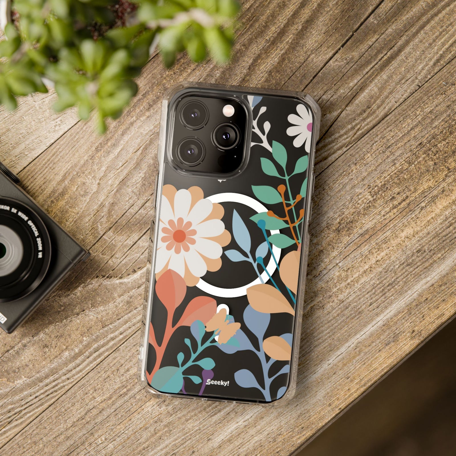 Whimsical Floral Symphony - Magnetic Clear iPhone Case