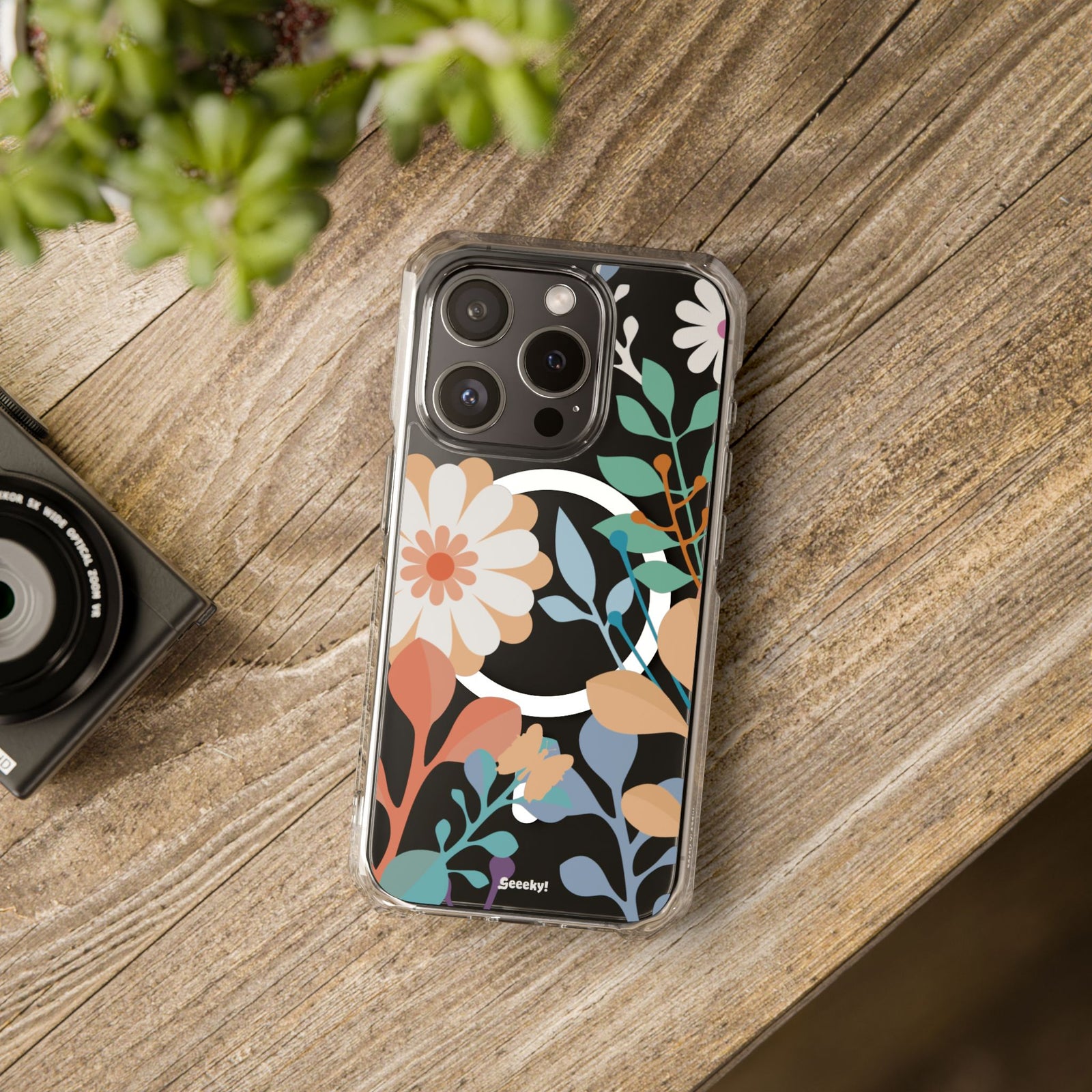 Whimsical Floral Symphony - Magnetic Clear iPhone Case