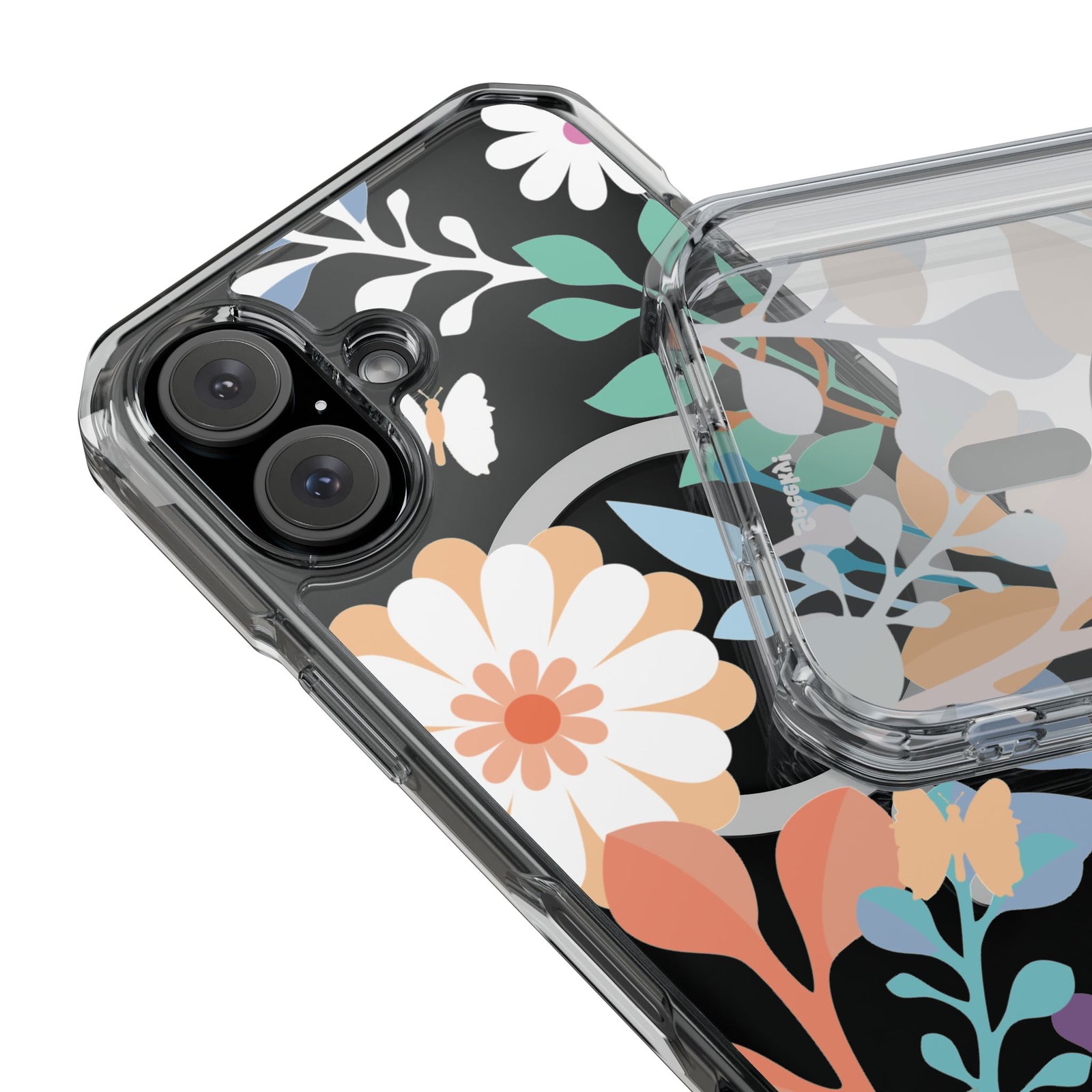 Whimsical Floral Symphony - Magnetic Clear iPhone Case