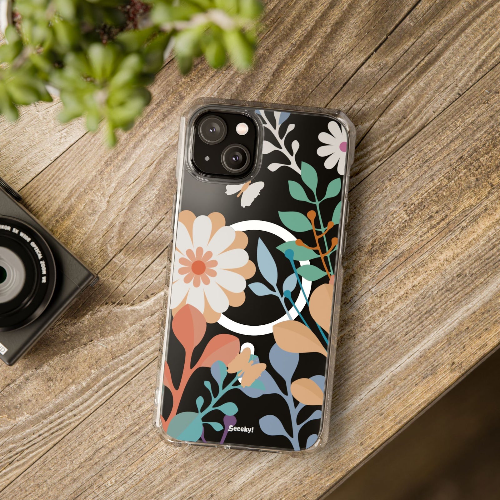 Whimsical Floral Symphony - Magnetic Clear iPhone Case