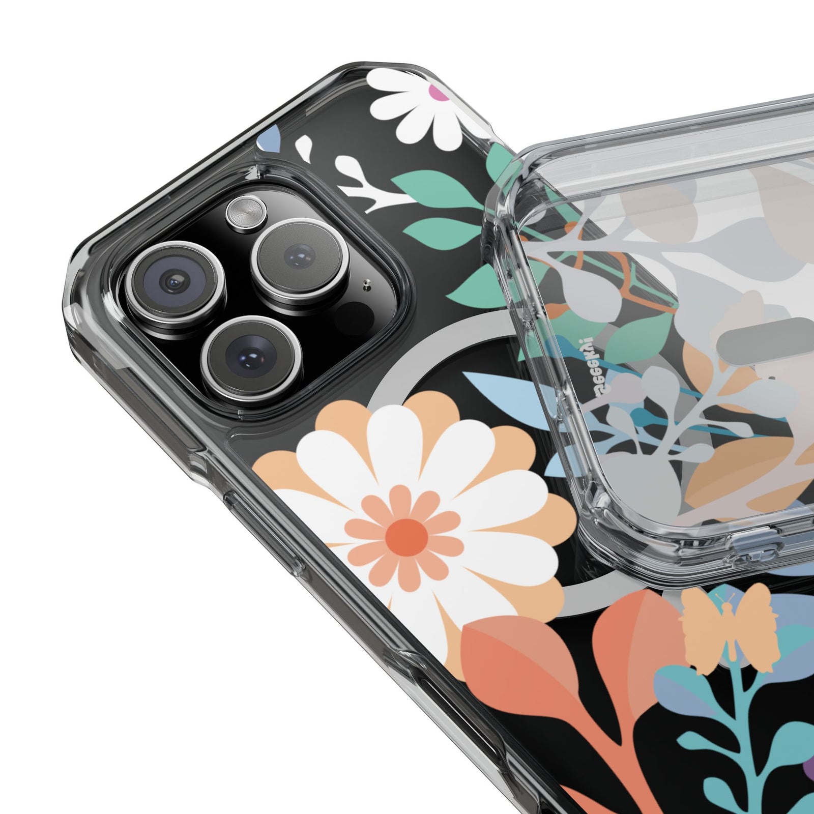 Whimsical Floral Symphony - Magnetic Clear iPhone Case