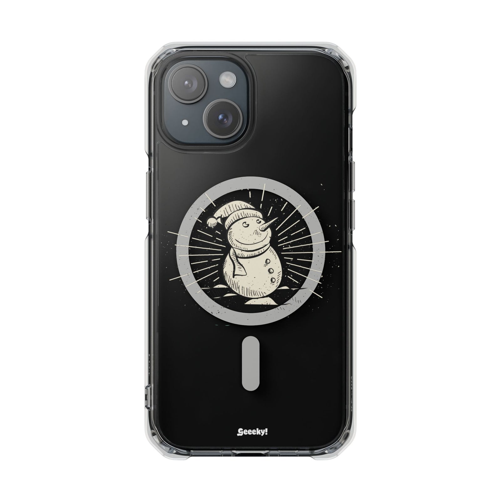 Happy Snowman - Magnetic Clear Impact iPhone Case