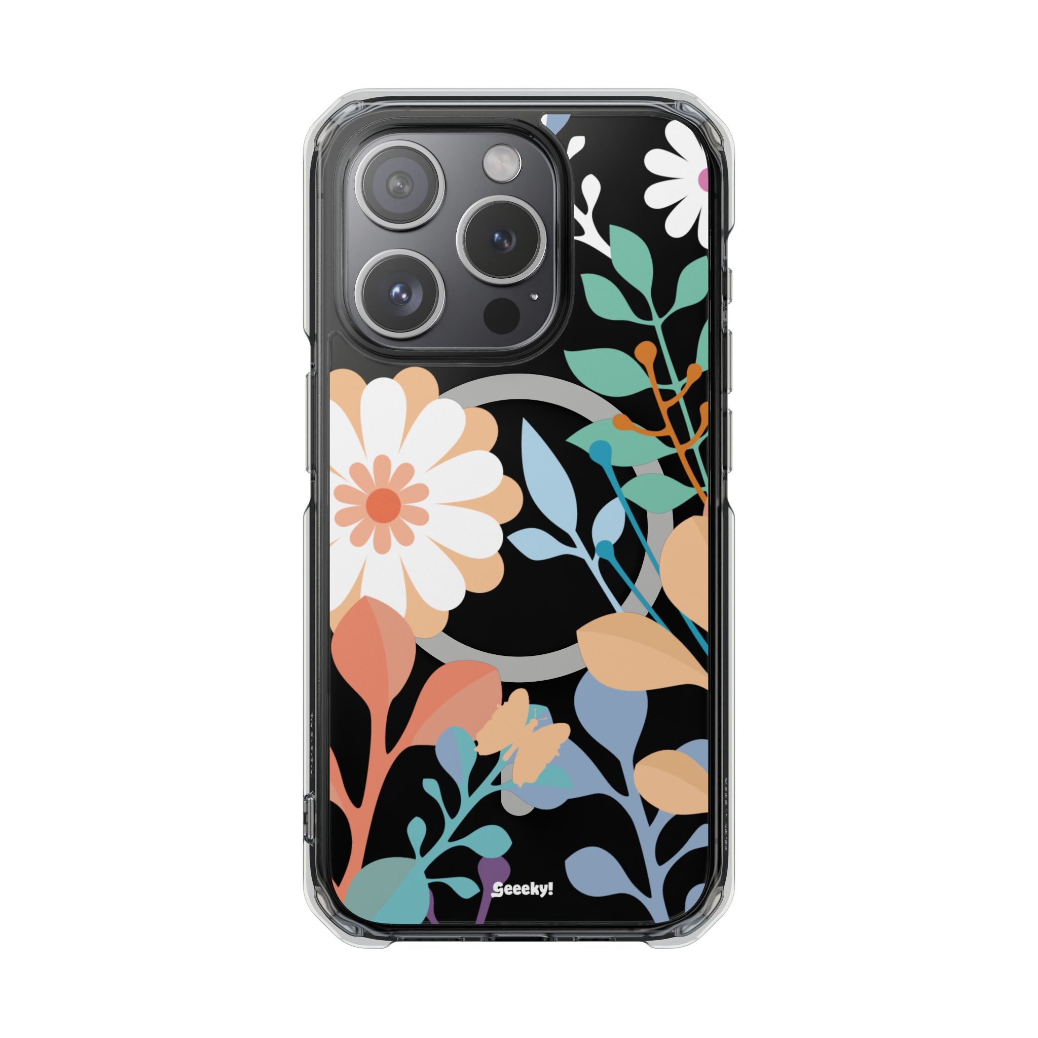 Whimsical Floral Symphony - Magnetic Clear iPhone Case